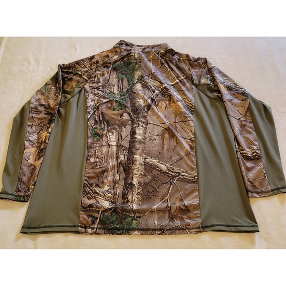 RealTree Men's 2XL Green Camouflage Long Sleeve 1/4 Zip Scent Factor PT 5007 - Picture 13 of 13